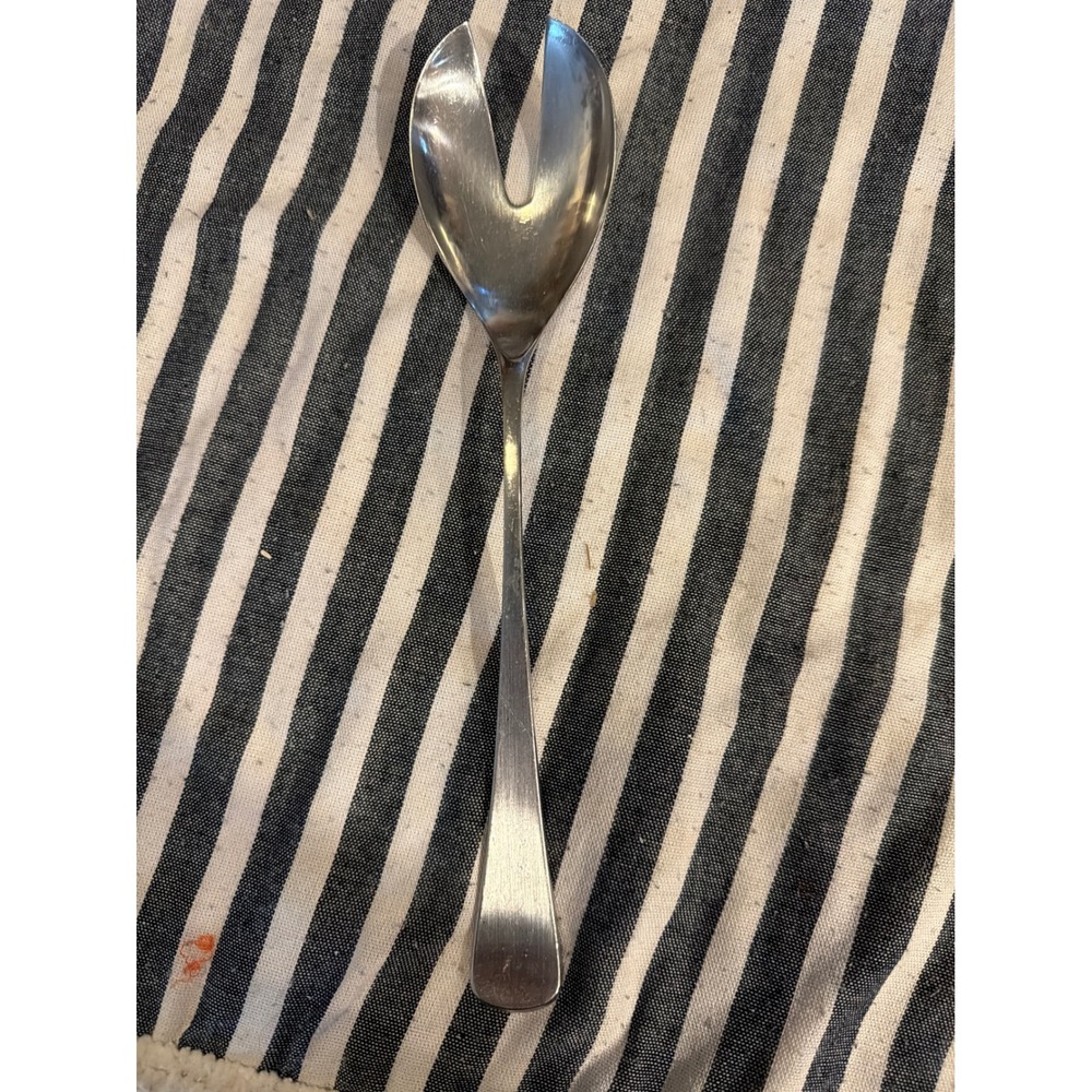 Vintage German Stainless Steel Salad Serving Fork Mid Century Modern Silver